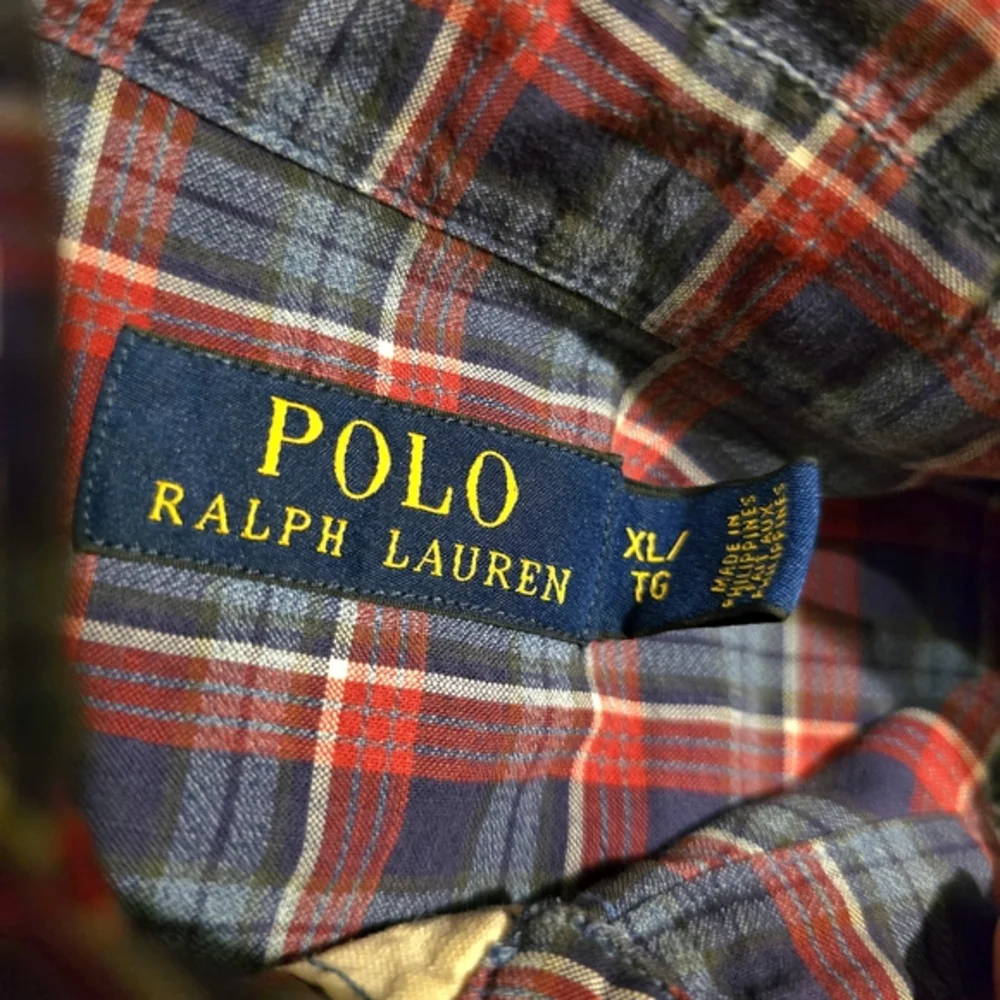 Ralph Lauren Polo Men's Plaid Button Up Shirt Long Sleeve Red Blue XL Classic
